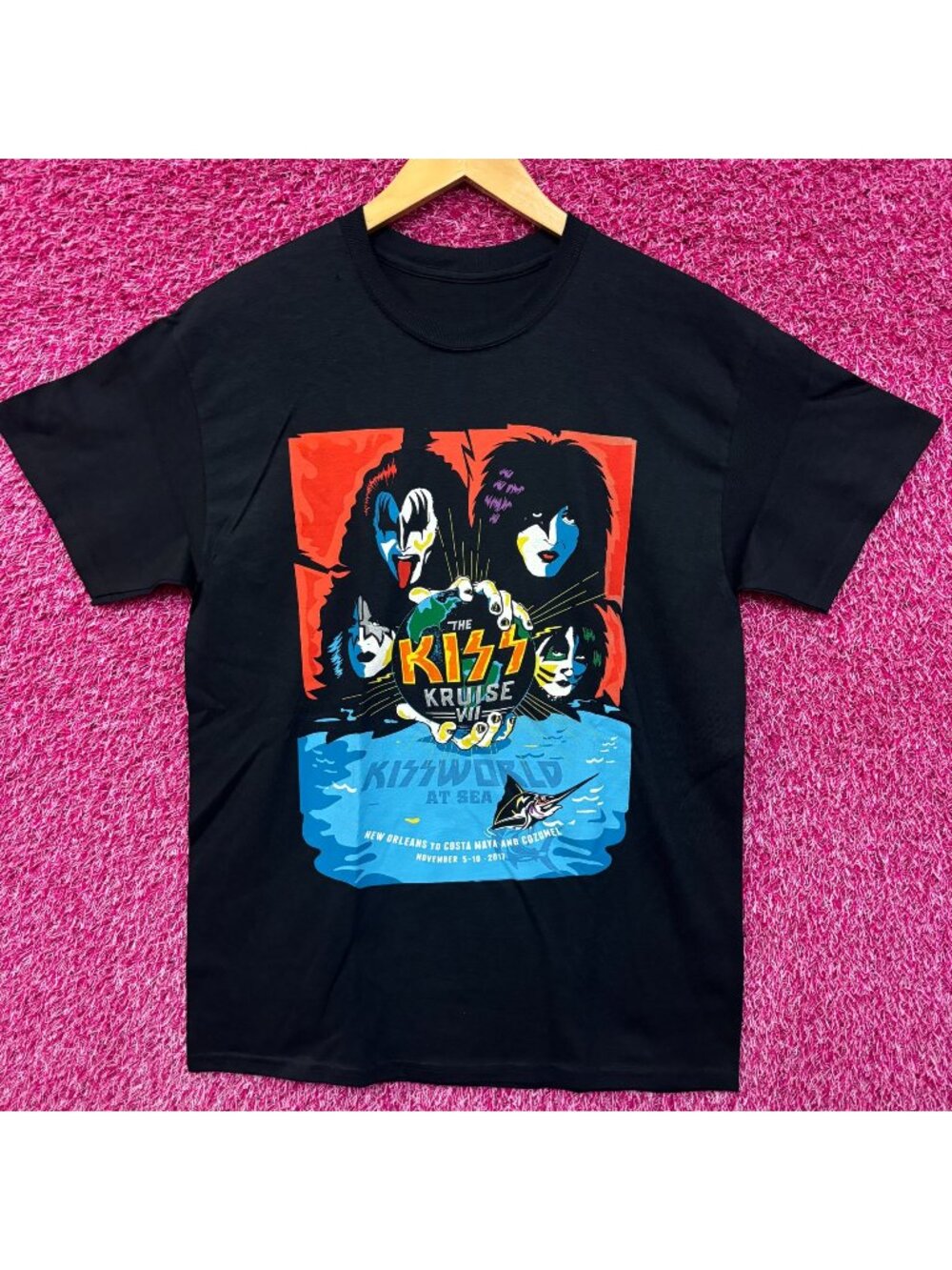 Kiss Kruise Kiss World at Sea rock tshirt Medium